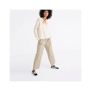 Madewel Stitchmix Pullover Sweater Top Ivory Size M G9617 MSRP $98